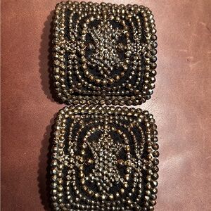Flapper Era Vintage Embellished Beaded Square Clip-On Shoe Enhancers